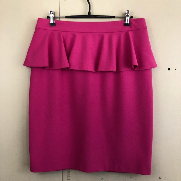 NWT Alice+Olivia Pink Peplum Pencil Skirt - Picture 2 of 10